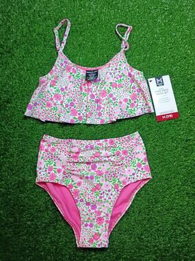 Member's Mark Girls' Floral Two-Piece Bikini Swim Set M (7/8) NWT